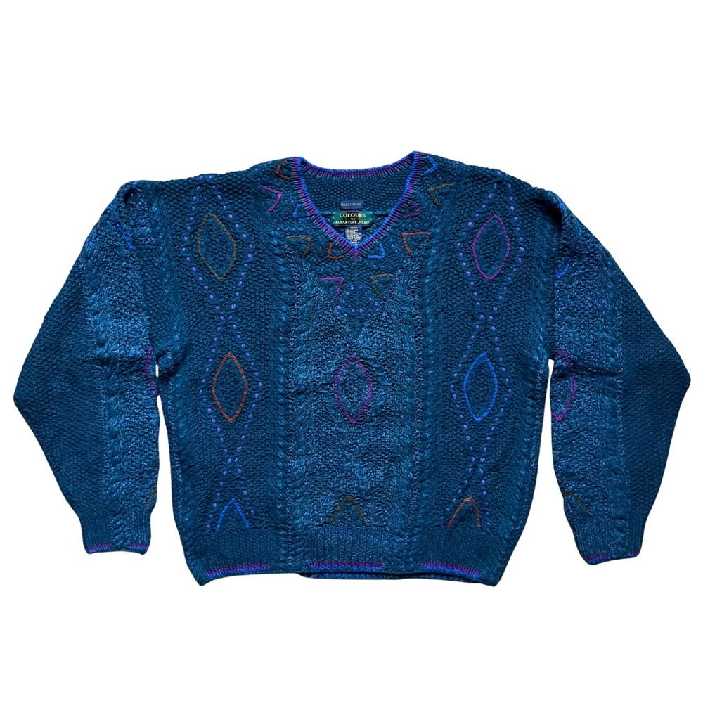 Vintage Colours by Alexander Julian knit v-neck sweater - Men's Medium